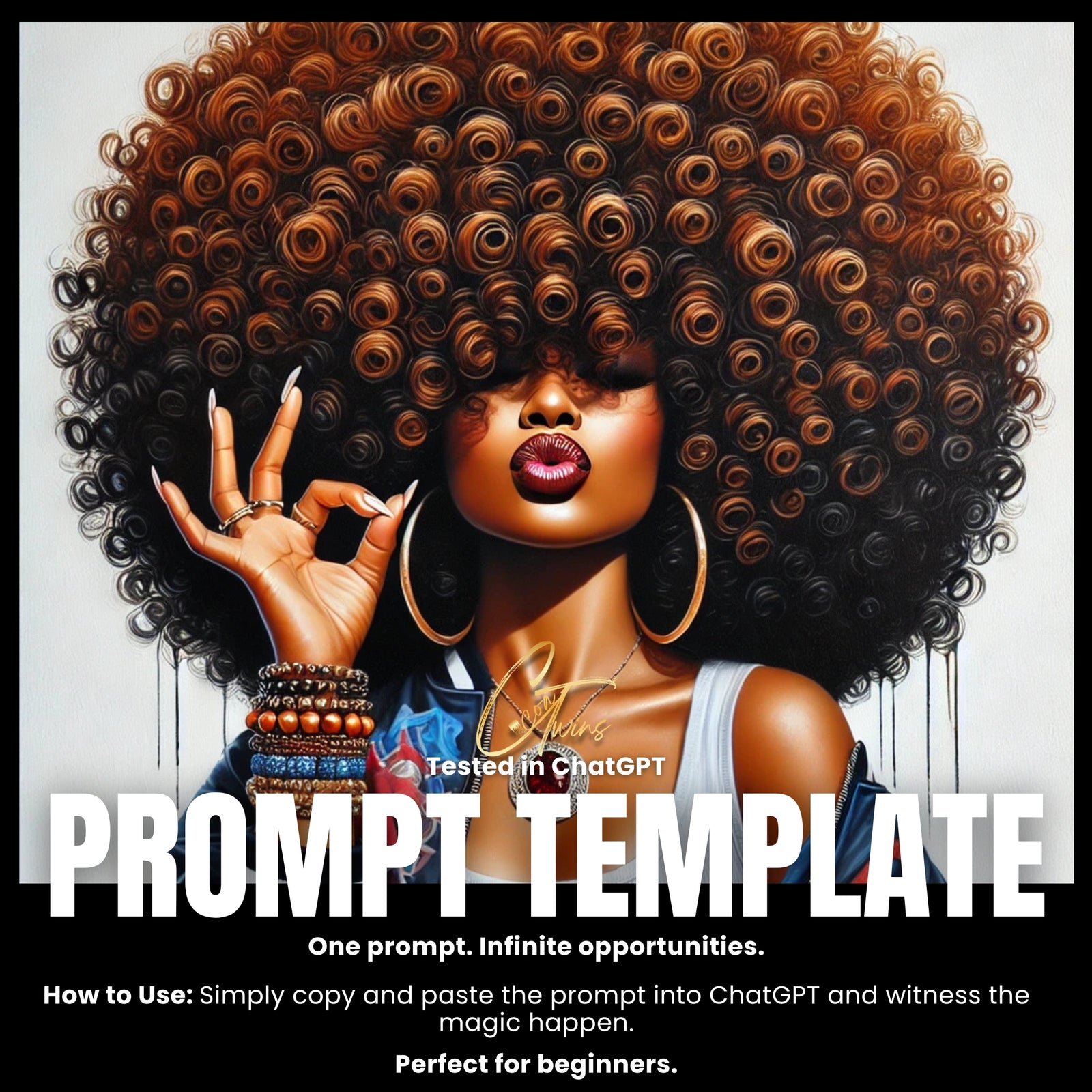 Fillable Art Prompt Base | Afro Elegance