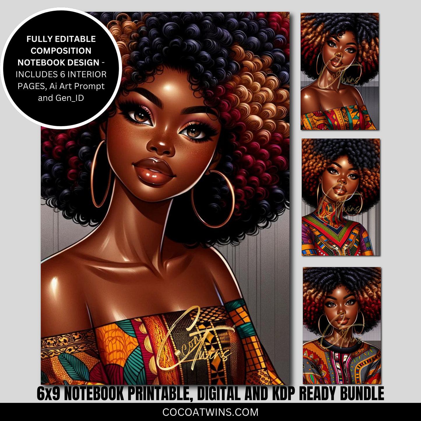 01-JB | Editable Journal PLR Kit Bundle Set with Ai Art Prompt and Gen_ID | Fully Editable Canva Templates