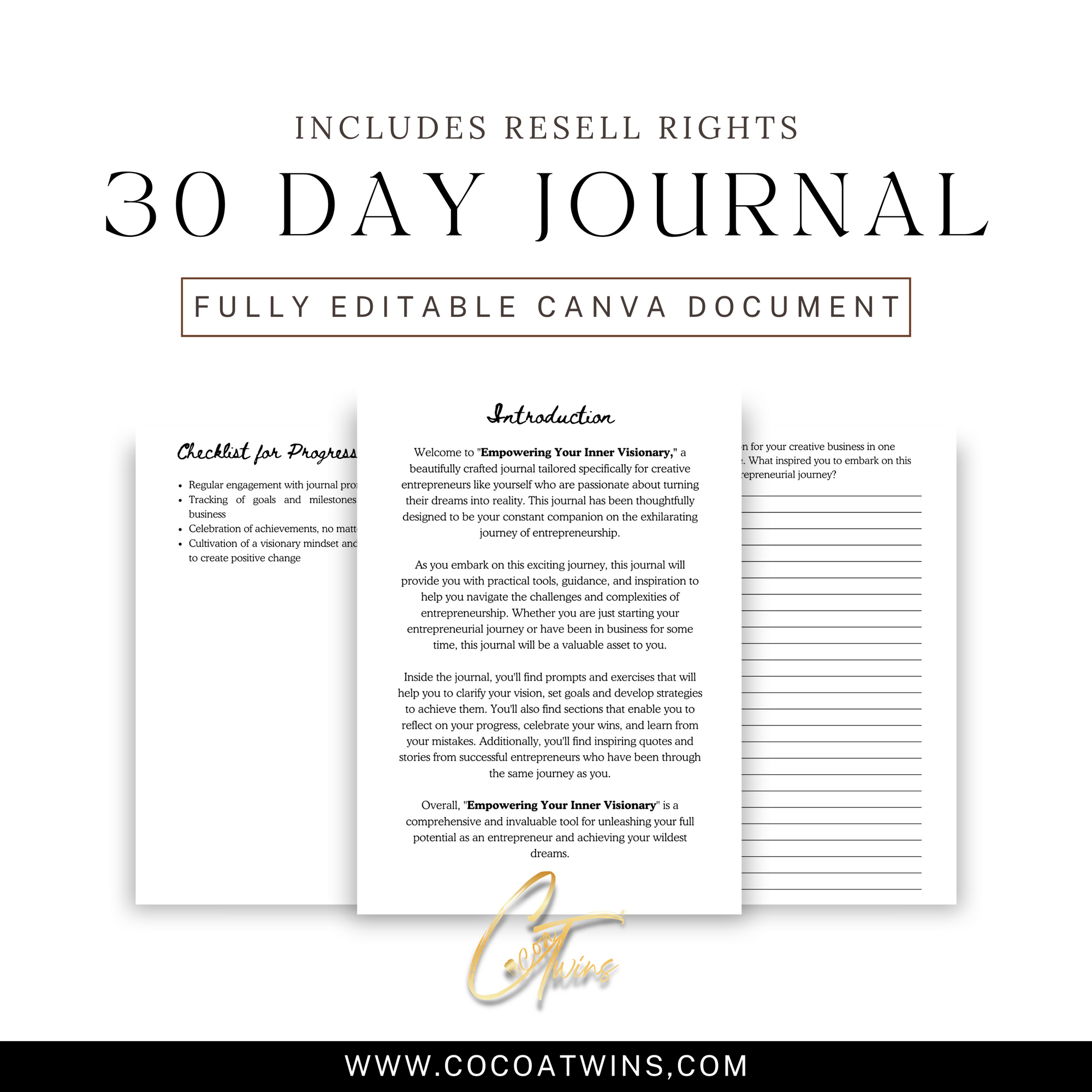 Dream to Reality PLR Journal | Fully Customizable in Canva with Resell Rights
