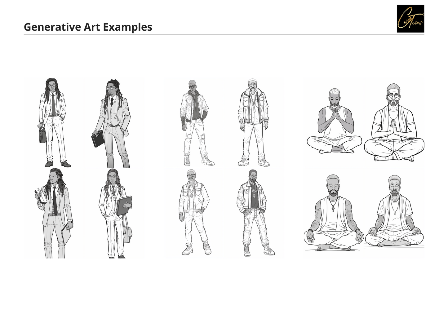 From Sophisticated to Street: A Coloring Book of Character Designs for African American Men - MidJourney Prompt Guide | Digital Download