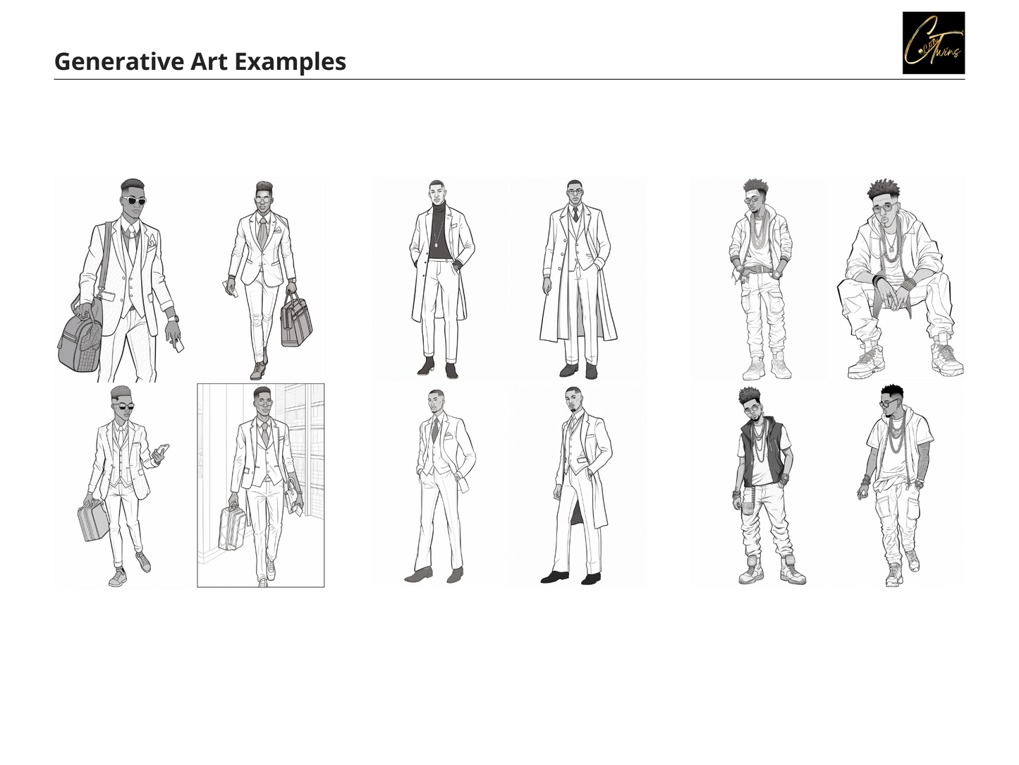 From Sophisticated to Street: A Coloring Book of Character Designs for African American Men - MidJourney Prompt Guide | Digital Download