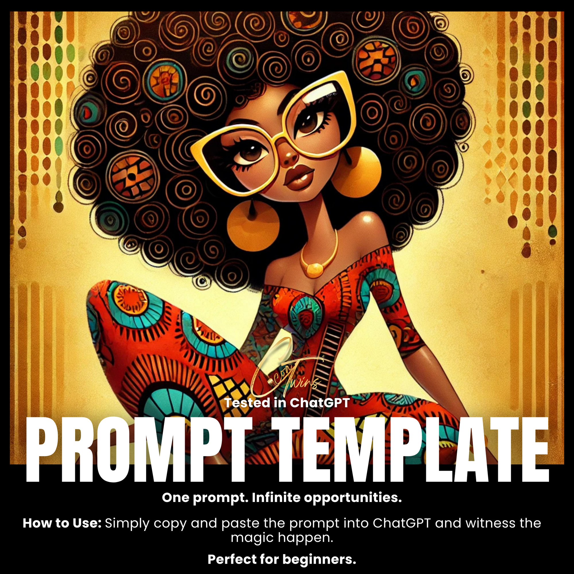 Fillable Art Prompt Base | Afro Chic