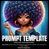 Fillable Art Prompt Base | Afro Glow