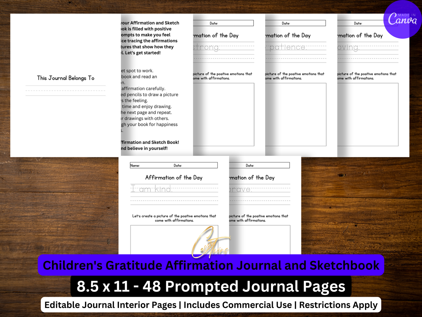PLR | Children's Journal Editable Canva Template Bundle | Limited Quantities