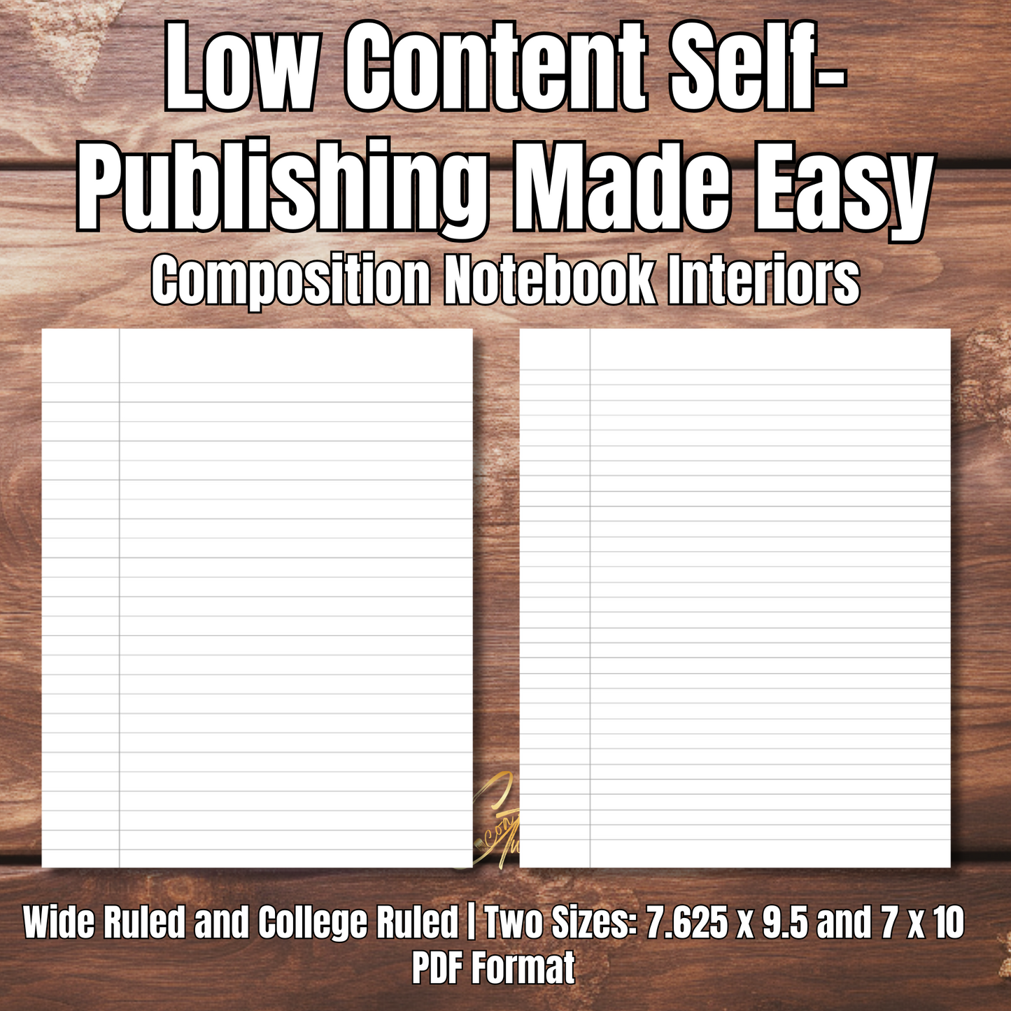 PLR - Composition Notebook Interiors | Two Sizes | PDF Format | Limited Quantities