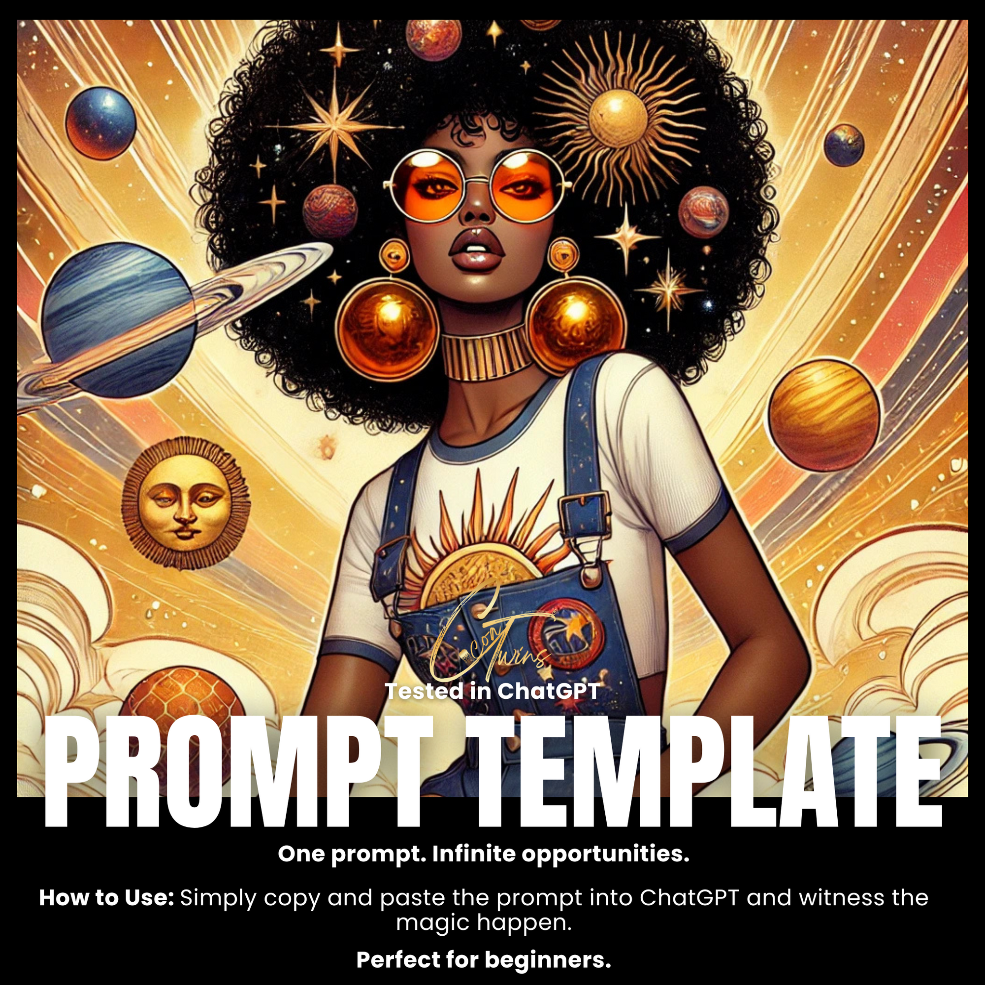 Fillable Art Prompt Base | Cosmic Queen