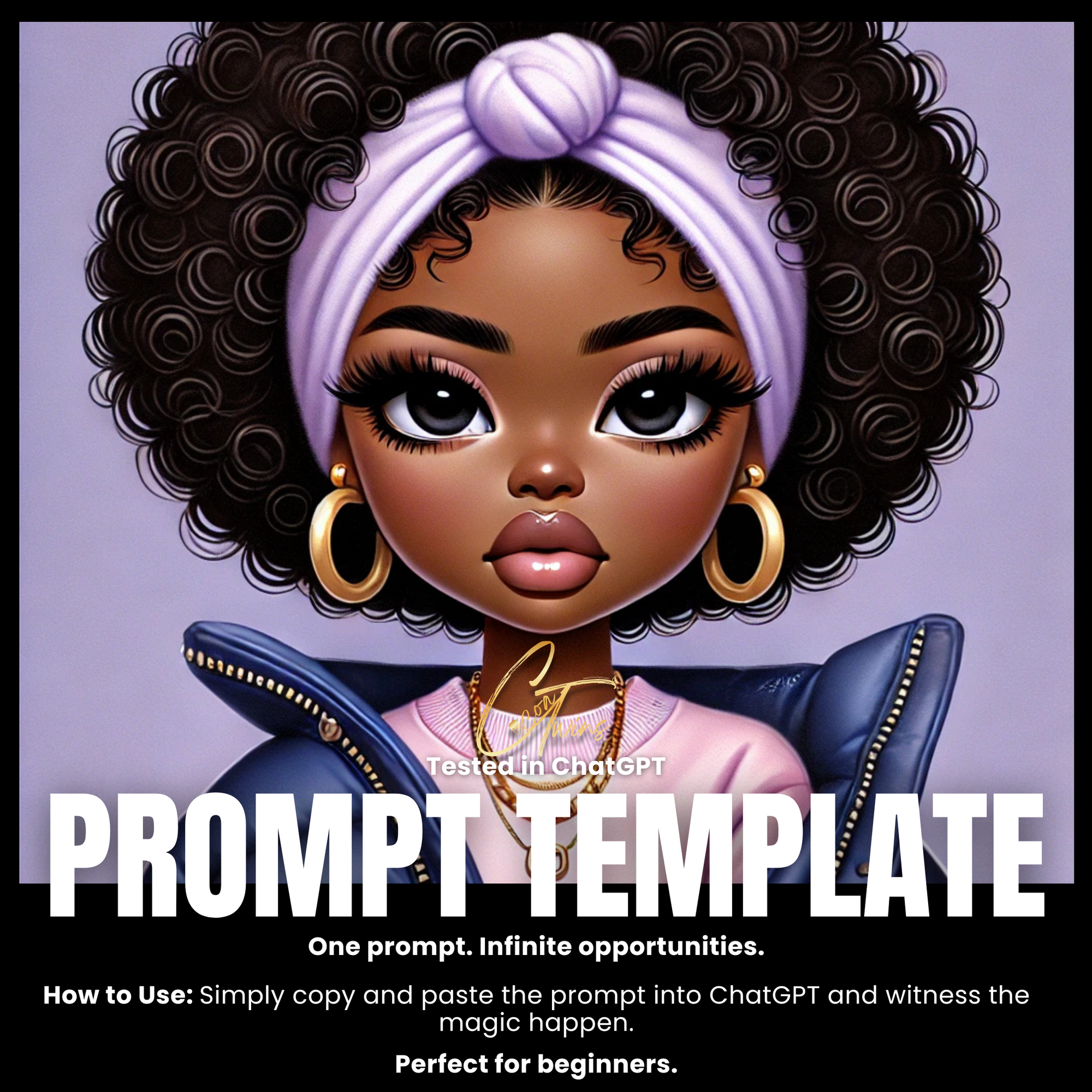 Fillable Art Prompt Base | Cute & Curly