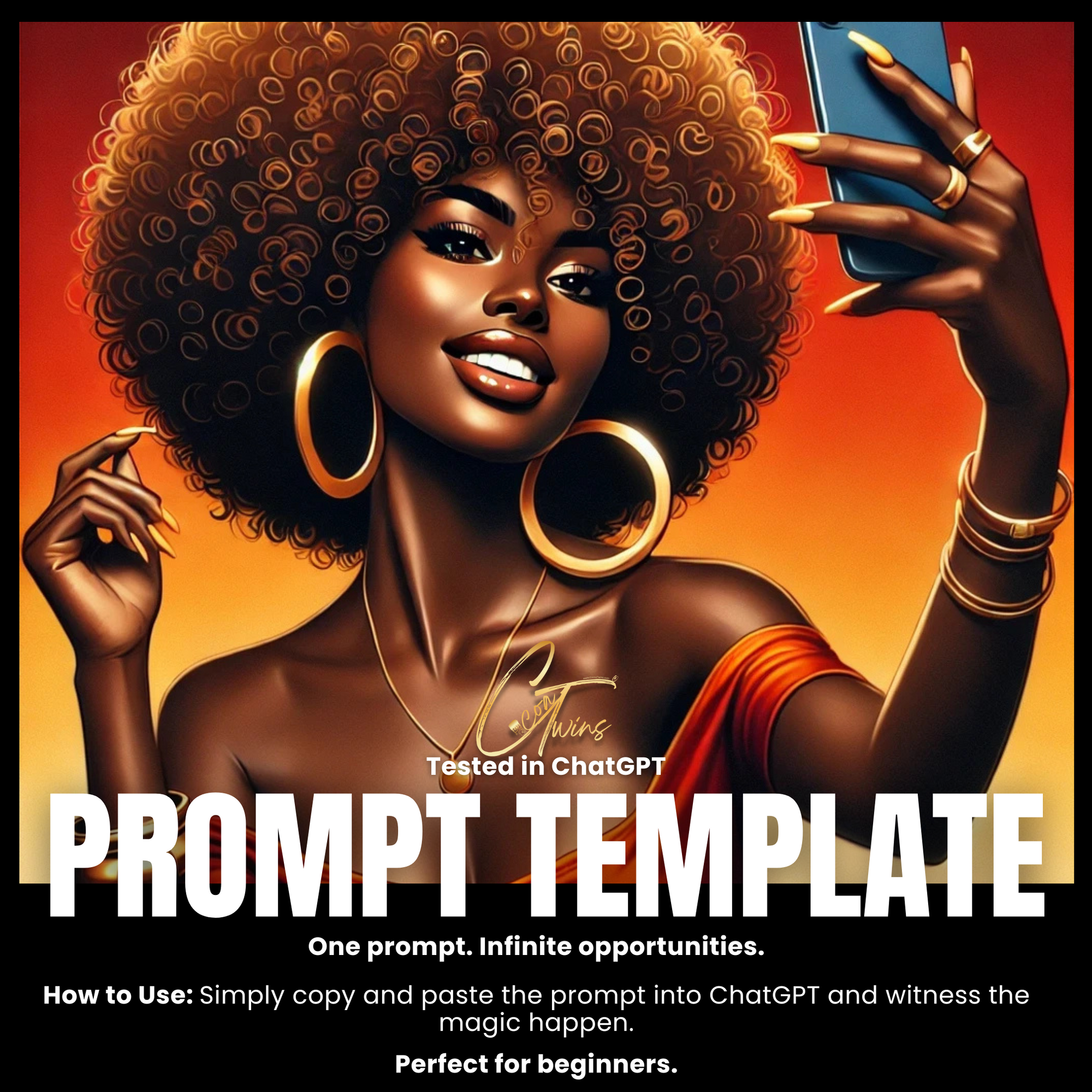 Fillable Art Prompt Base | Sunset Selfie