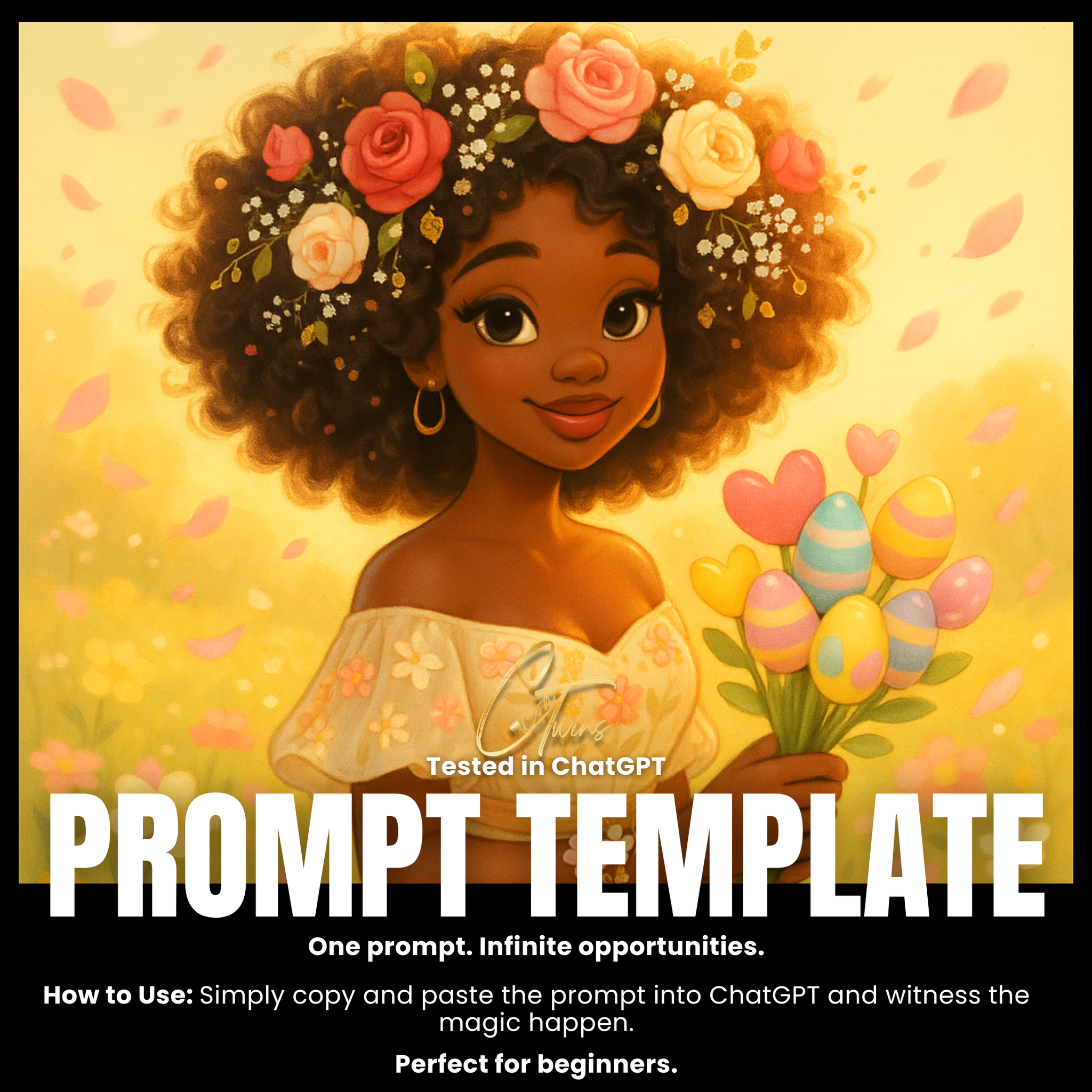 Fillable Art Prompt Base | Easter Bloom