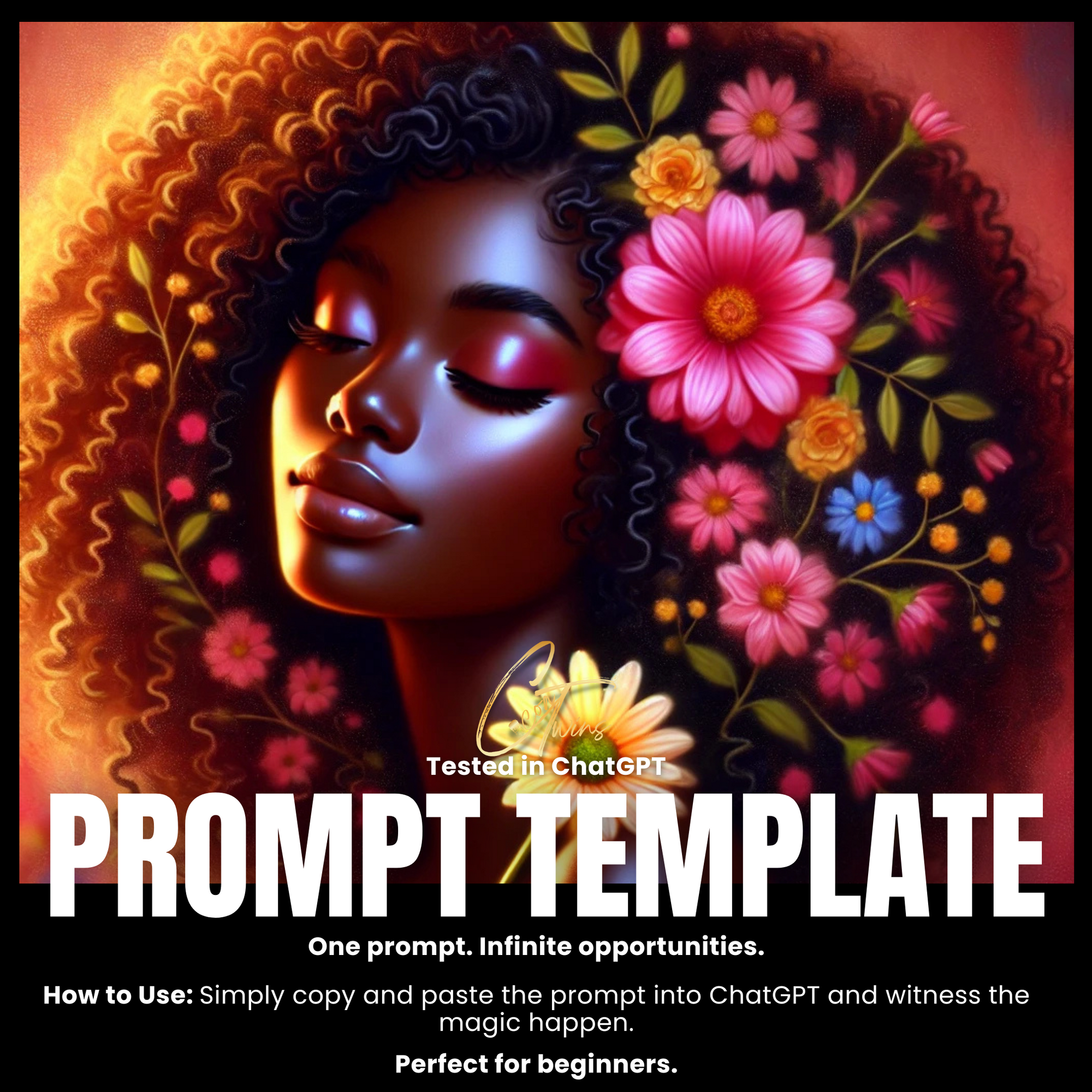 Fillable Art Prompt Base | Floral Serenity