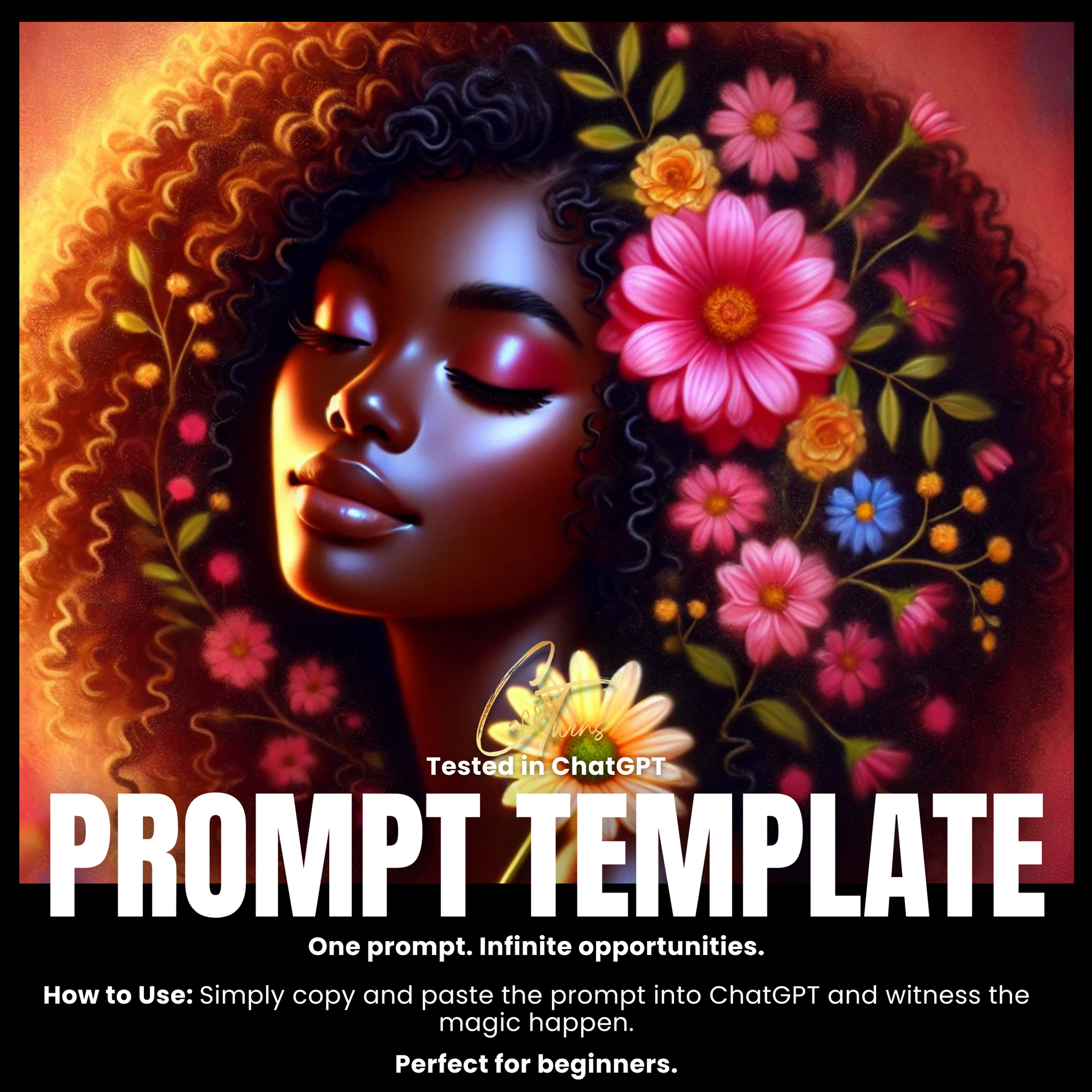 Fillable Art Prompt Base | Floral Serenity