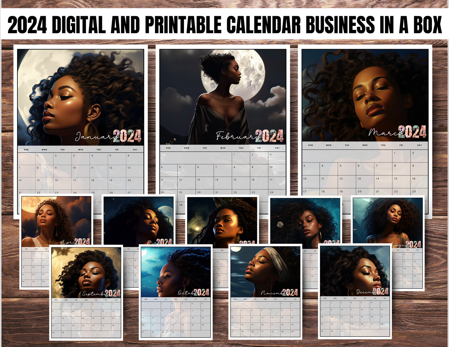 009-EB | Create & Sell Your Own 2024 Calendars | DFY Designs & Templates