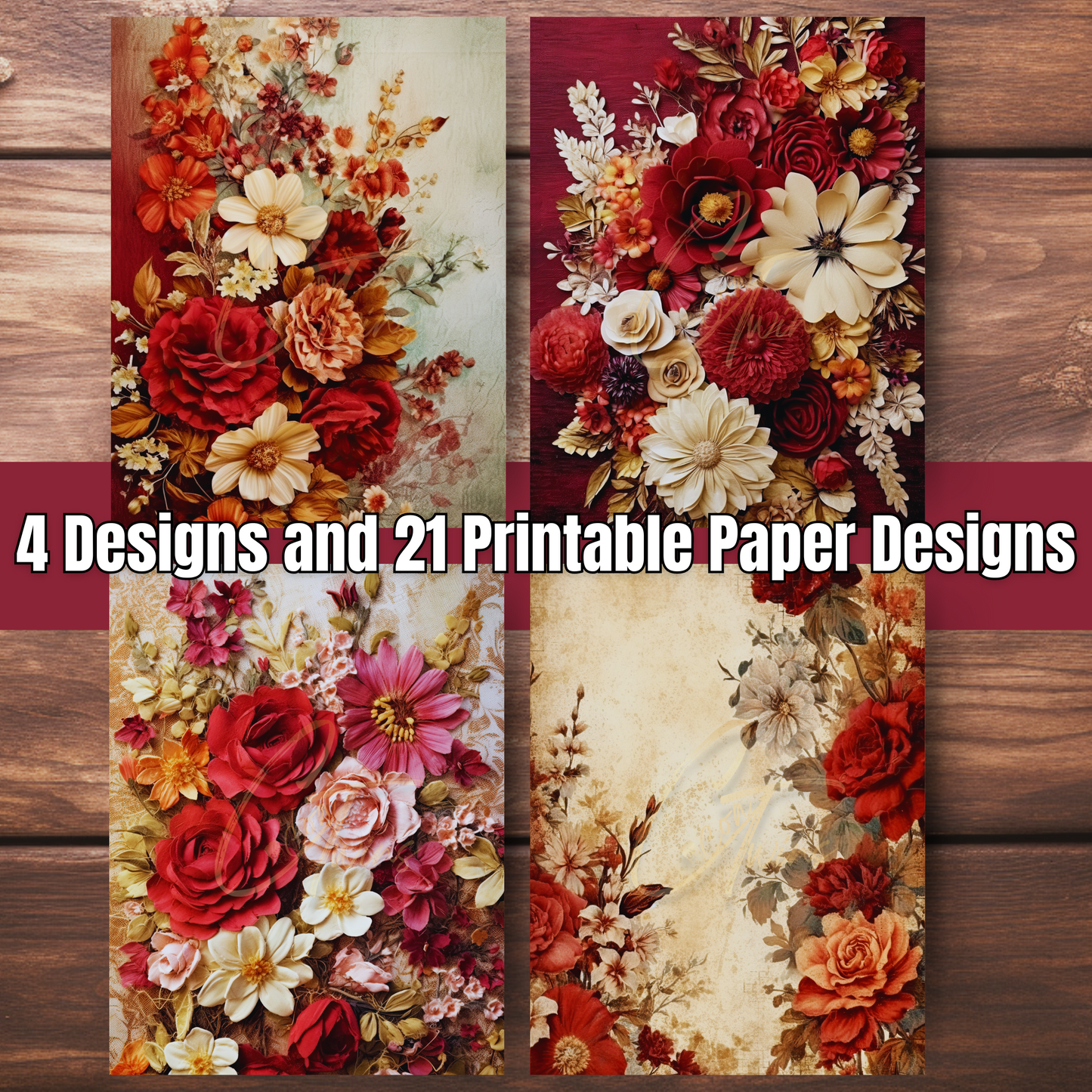 Shabby Chic Bouquet | Editable Journal PLR Kit with a Bonus Hyperlinked Planner | Fully Editable Canva Templates