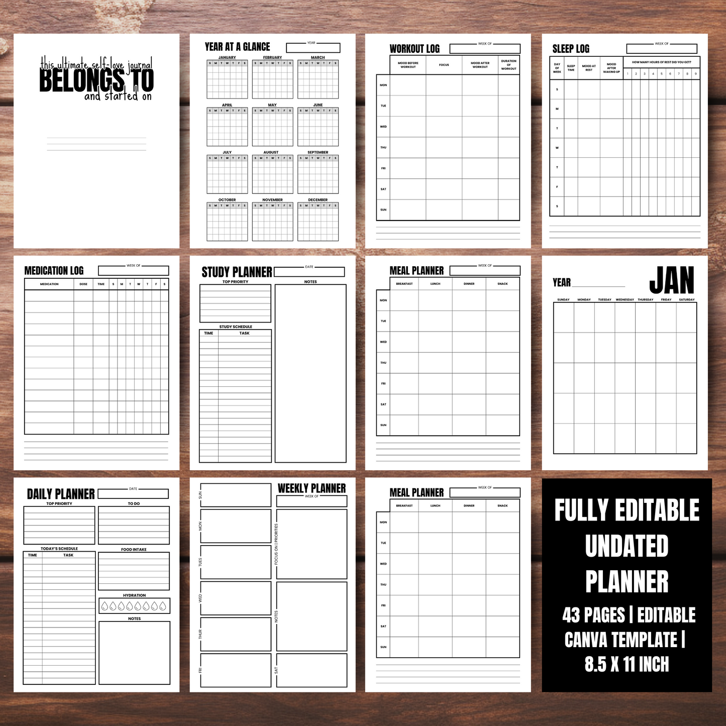 Undated Planner Bundle(PLR Printable and Digital Download Product)