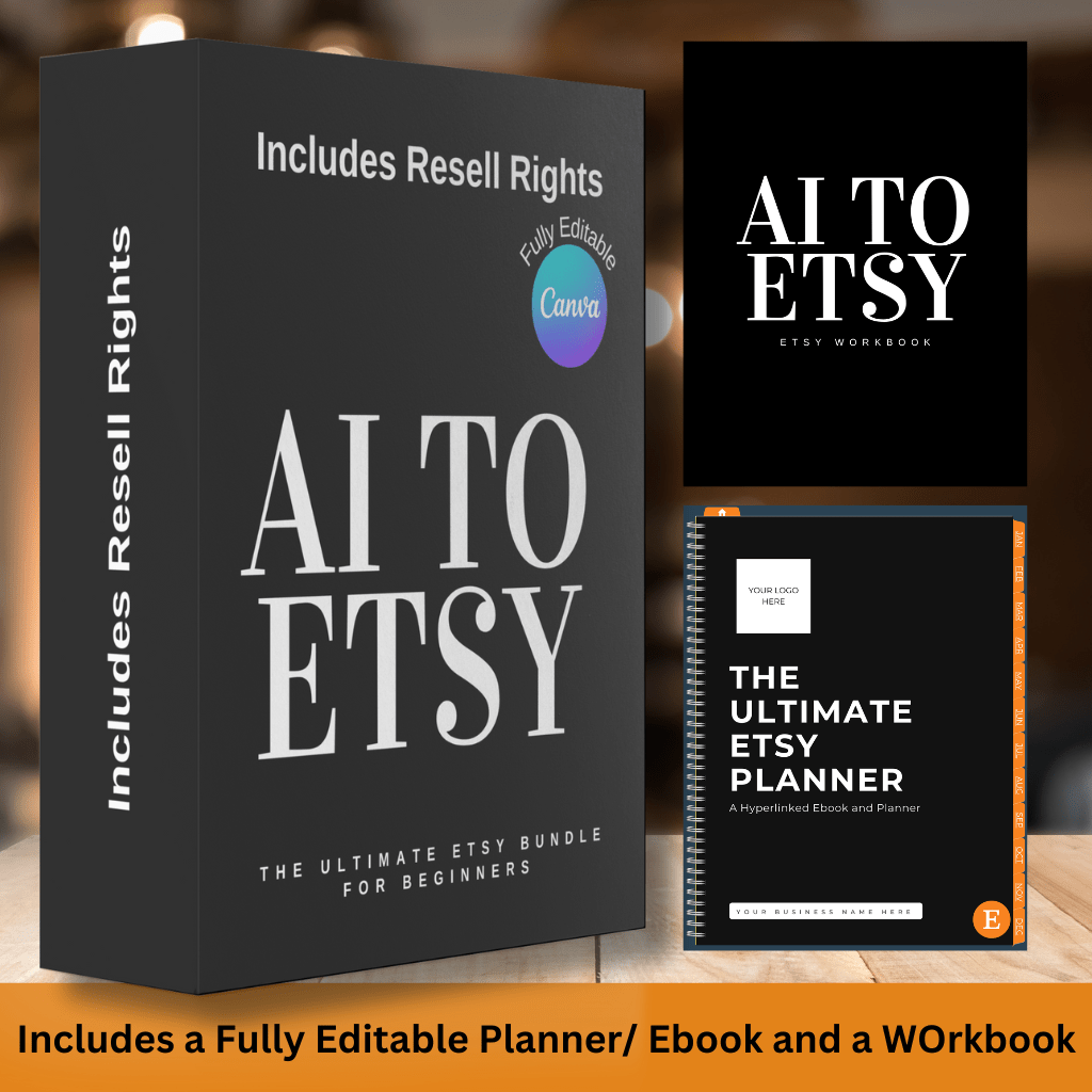 Ultimate Etsy Success Bundle - AI to Etsy Workbook & Hyperlinked Planner (Includes Resell Rights) - Cocoa Twins