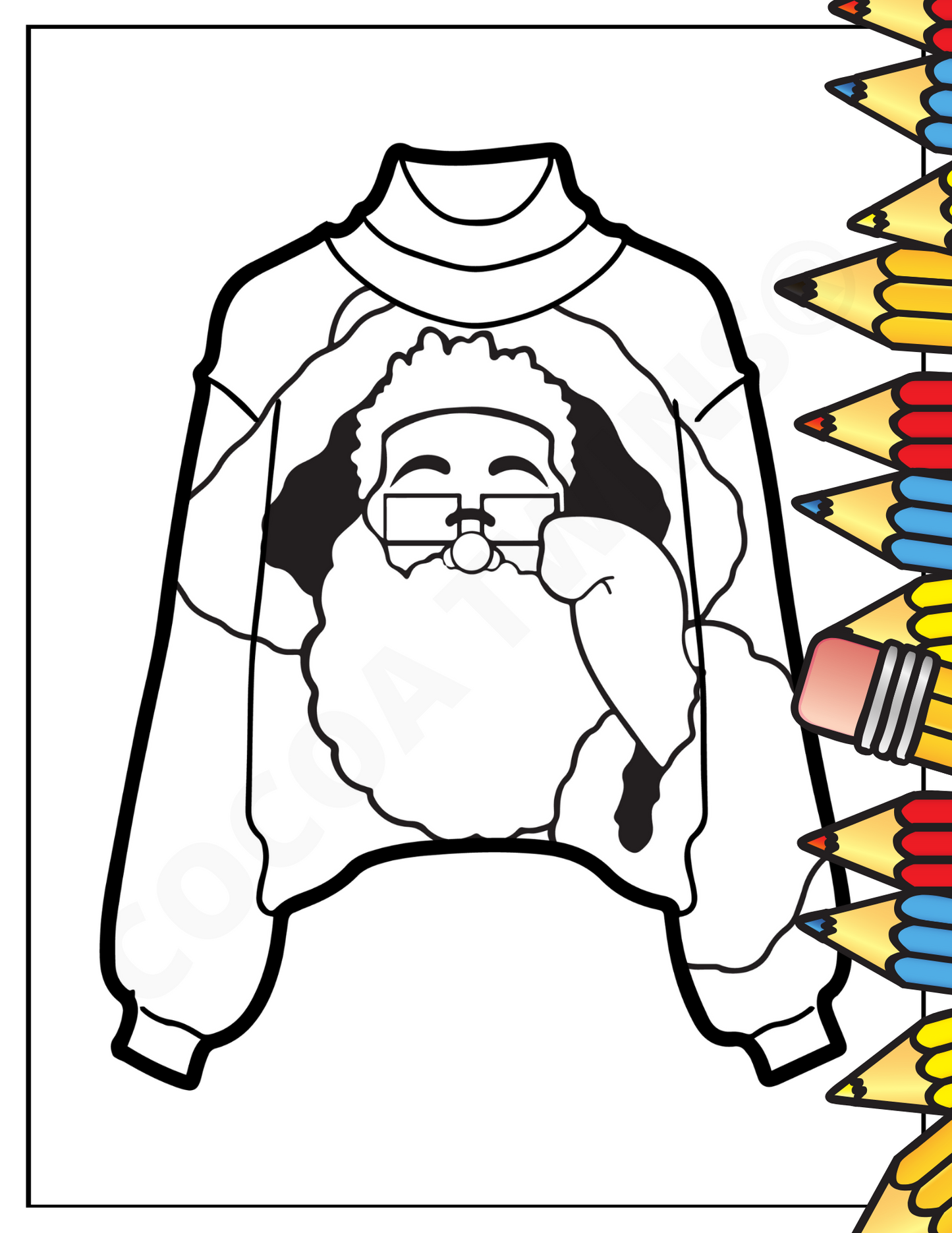 Printable Coloring Page | Santa Sweater | 1120217