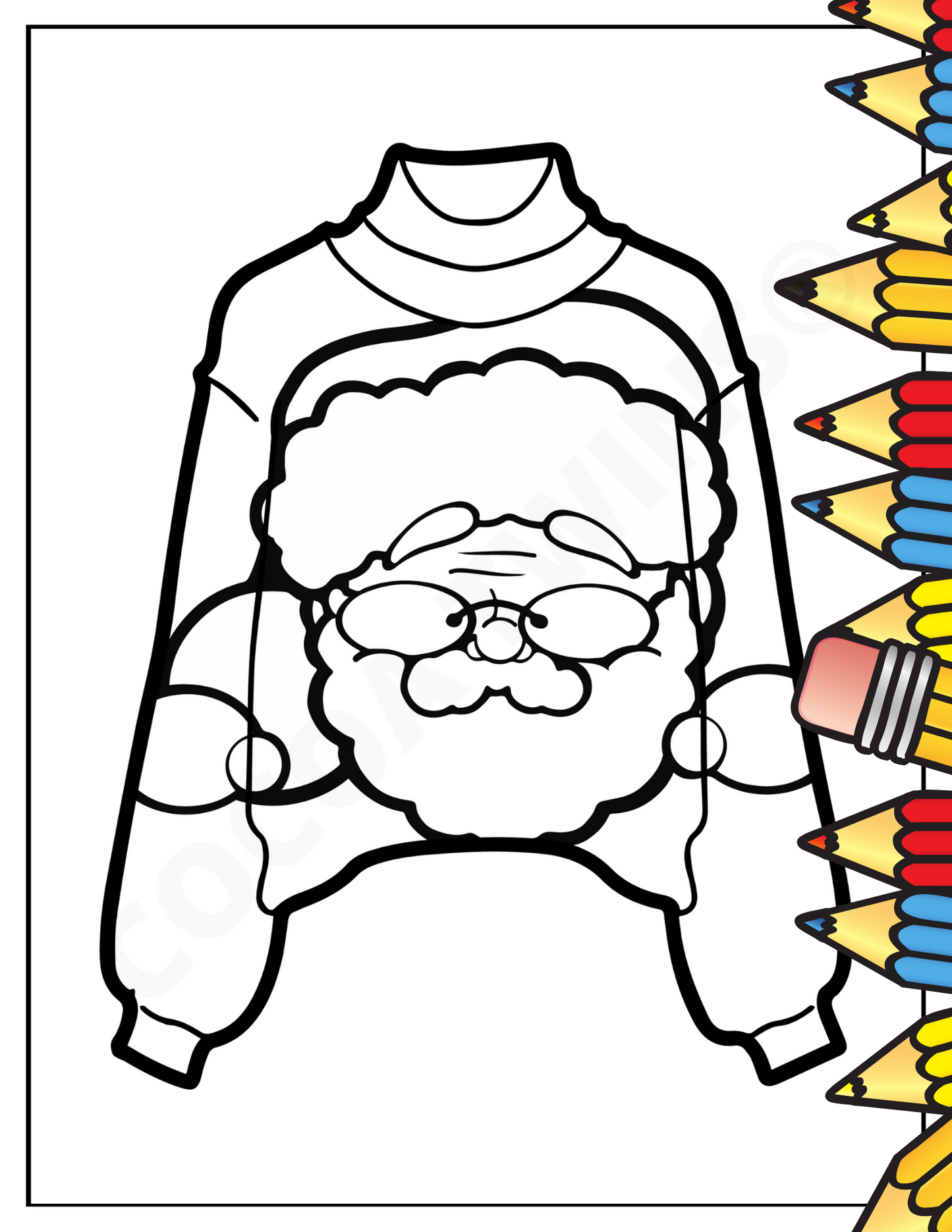 Printable Coloring Page | Santa Sweater | 1120218