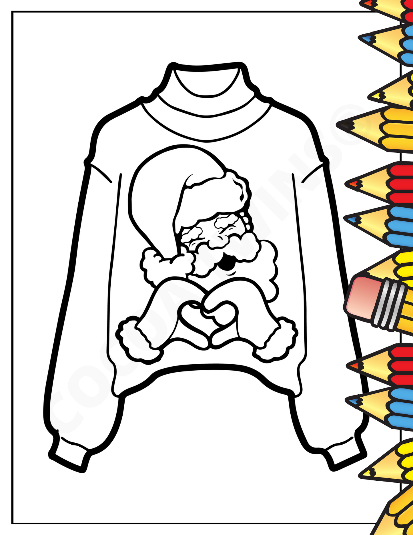 Printable Coloring Page | Santa Sweater | 1120219
