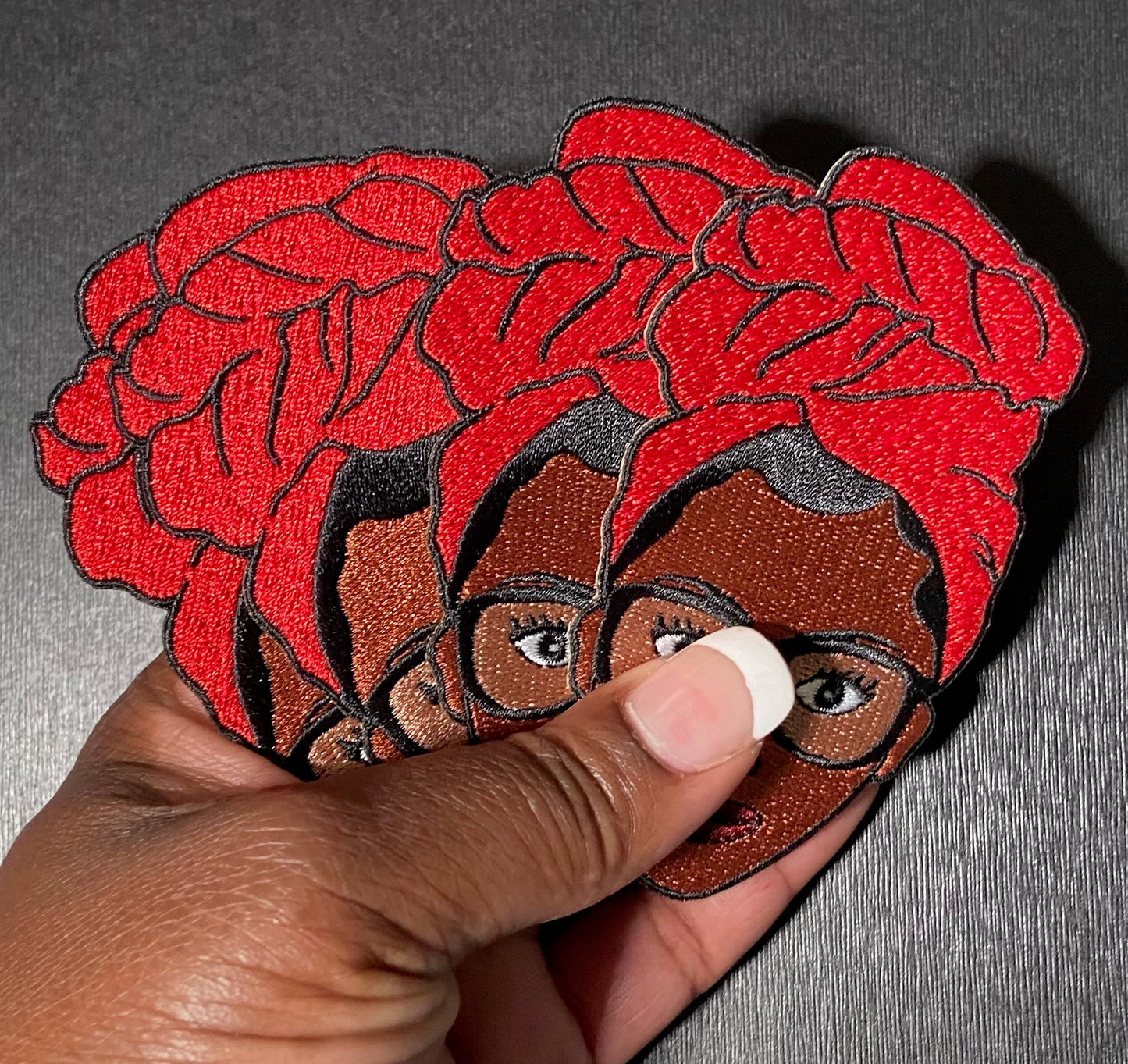 Wrapped Avah - Embroidered Iron-On Patch