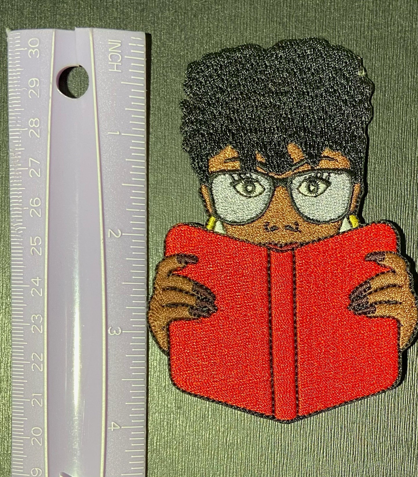 Avah with Her Journal - Embroidered Iron-On Patch