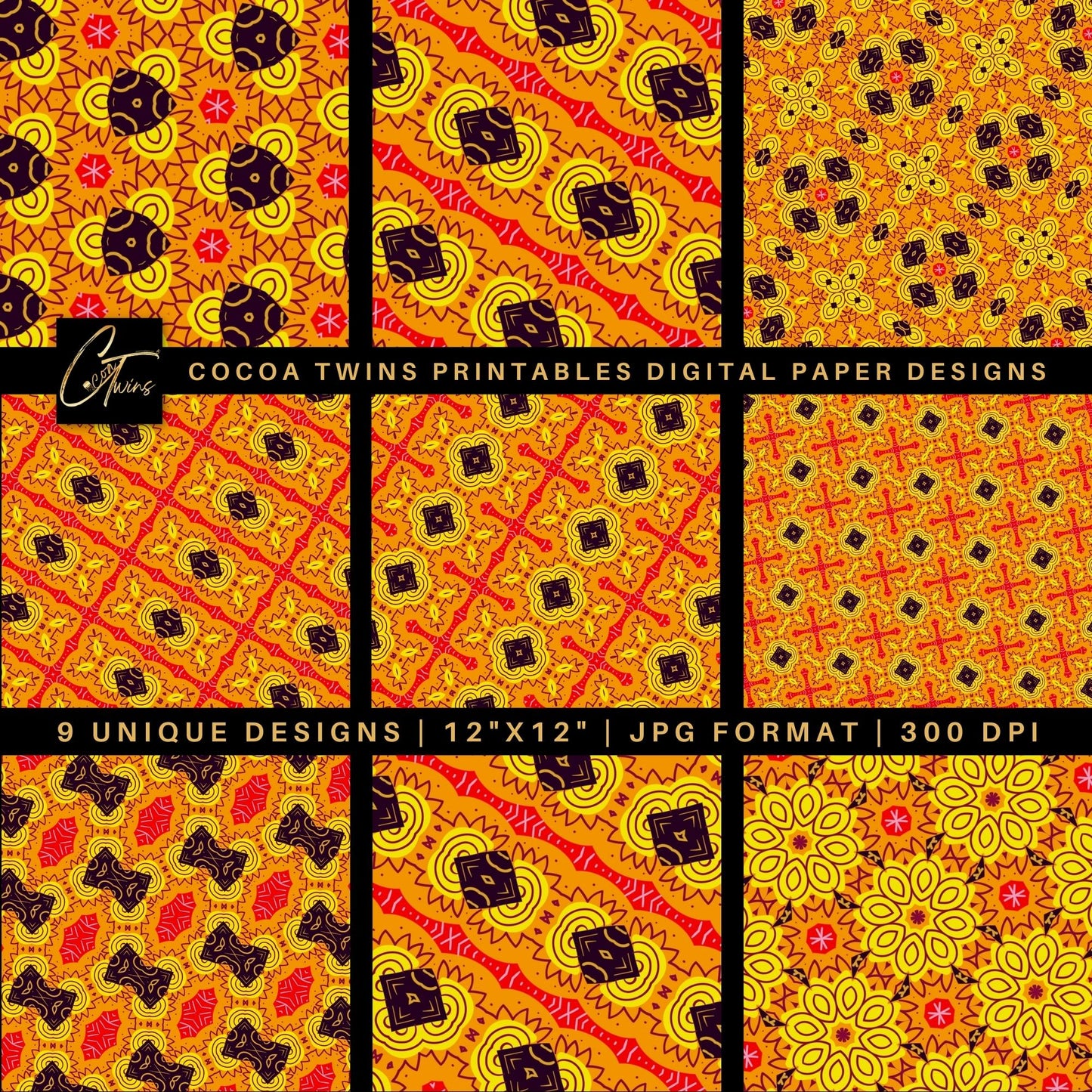Digital Paper - Bohemian Inspired Golden