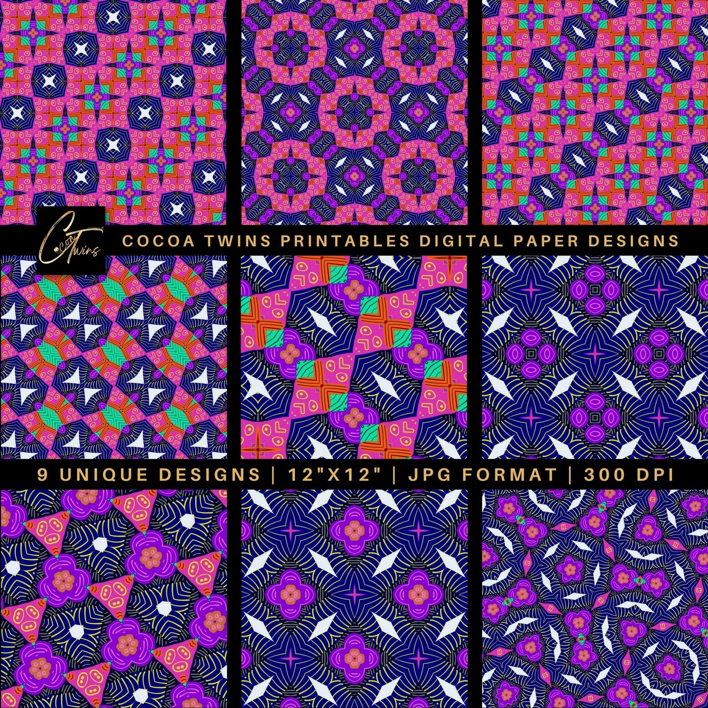 Digital Paper - Bohemian Inspired Purple