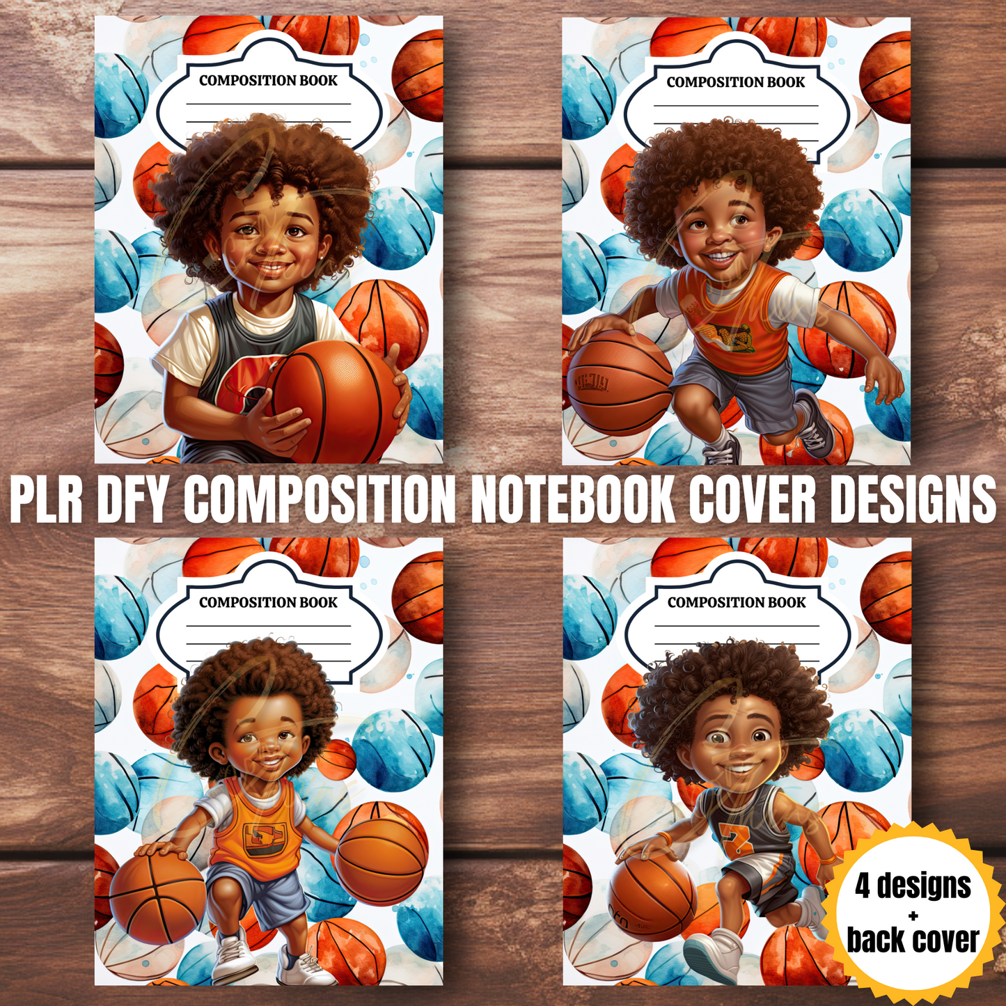 0923-36-BKB | PLR Composition Notebook Covers | PNG Format | 7.5 x 9.25