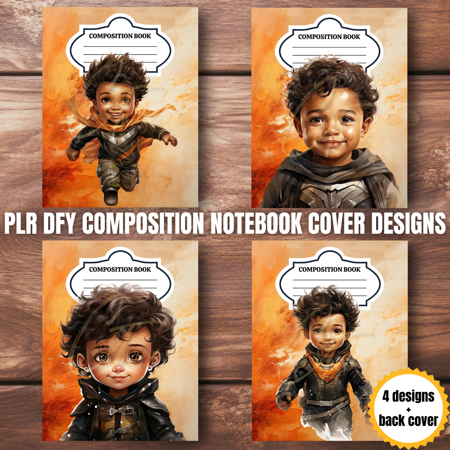0923-38-BKB | PLR Composition Notebook Covers | PNG Format | 7.5 x 9.25