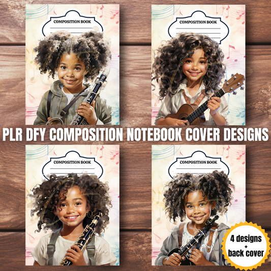 0923-45-BKB | PLR Composition Notebook Covers | PNG Format | 7.5 x 9.25
