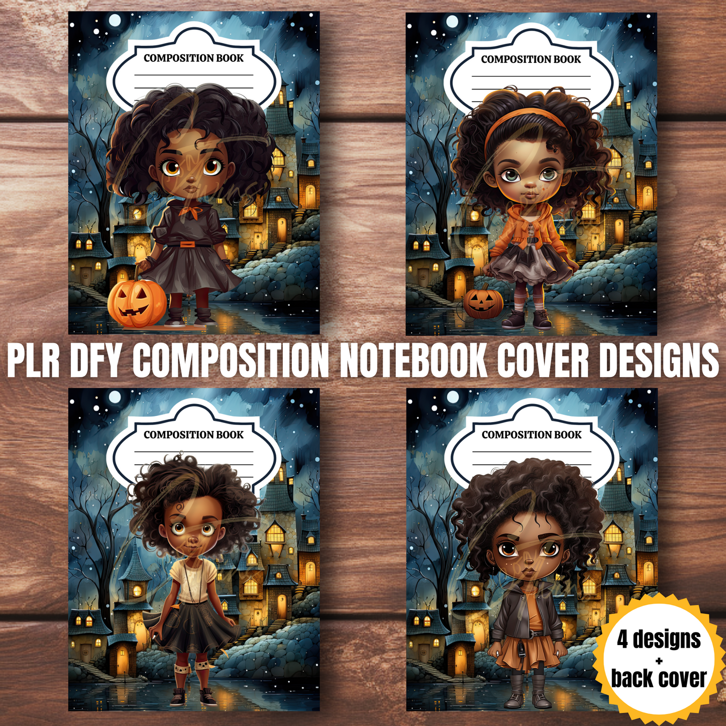 0923-55-BKB | PLR Composition Notebook Covers | PNG Format | 7.5 x 9.25