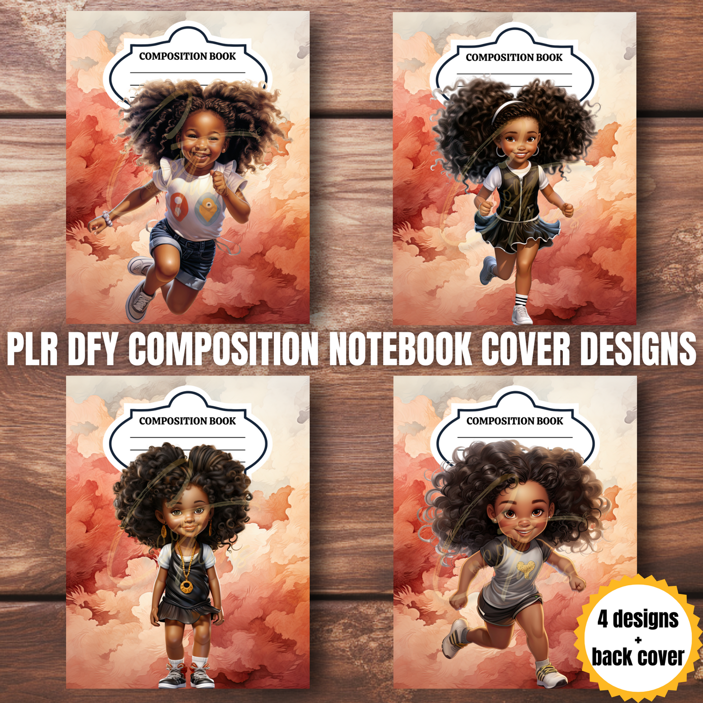 0923-46-BKB | PLR Composition Notebook Covers | PNG Format | 7.5 x 9.25