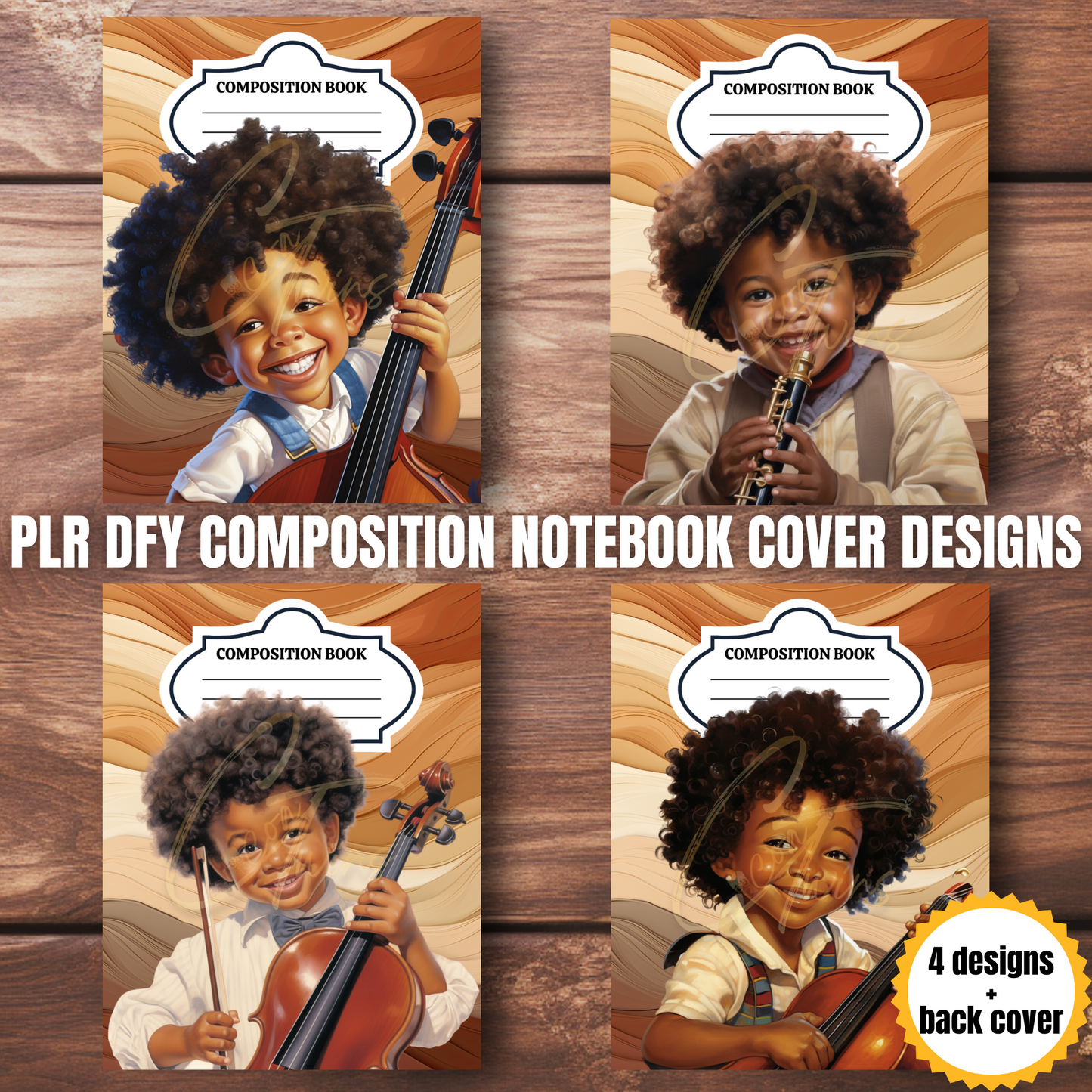 0923-42-BKB | PLR Composition Notebook Covers | PNG Format | 7.5 x 9.25