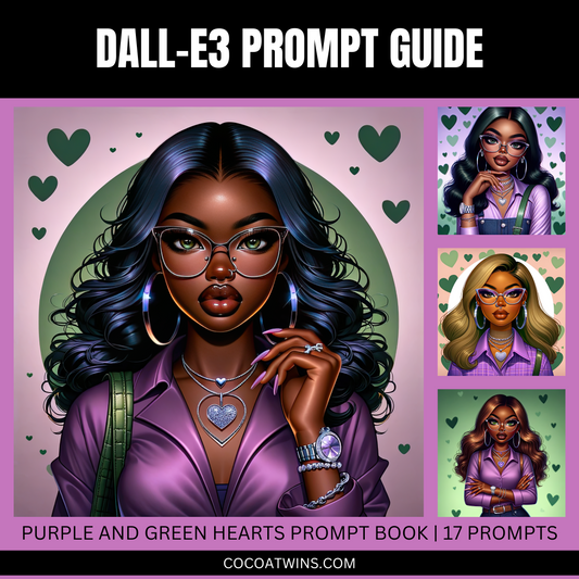 Purple and Green Hearts | PLR Prompt Guide | Limited Quantities