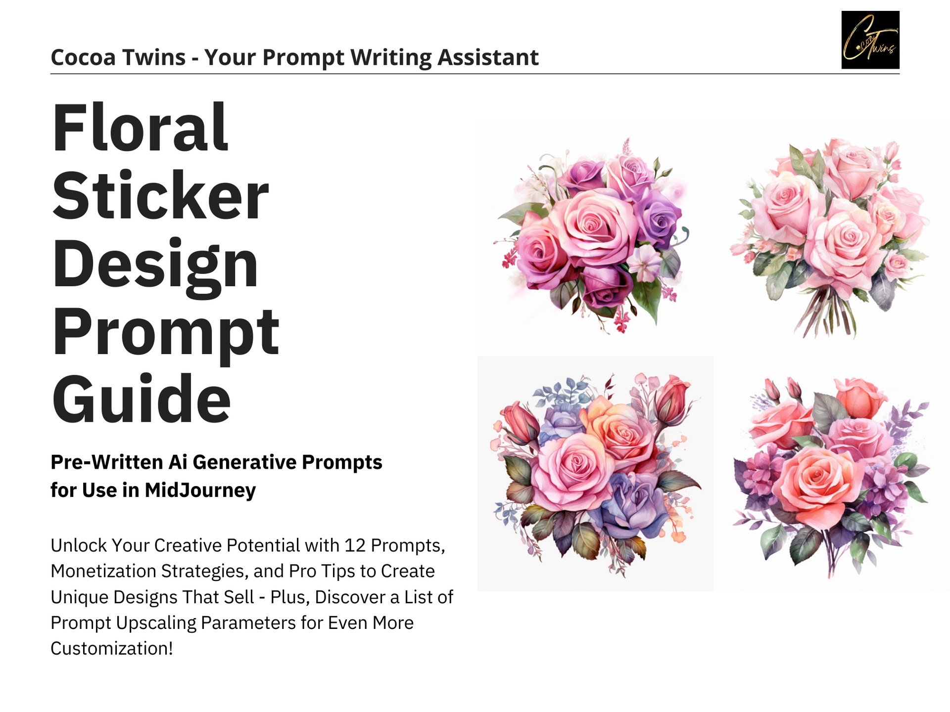 Floral Sticker Design Prompt Guide, MidJourney