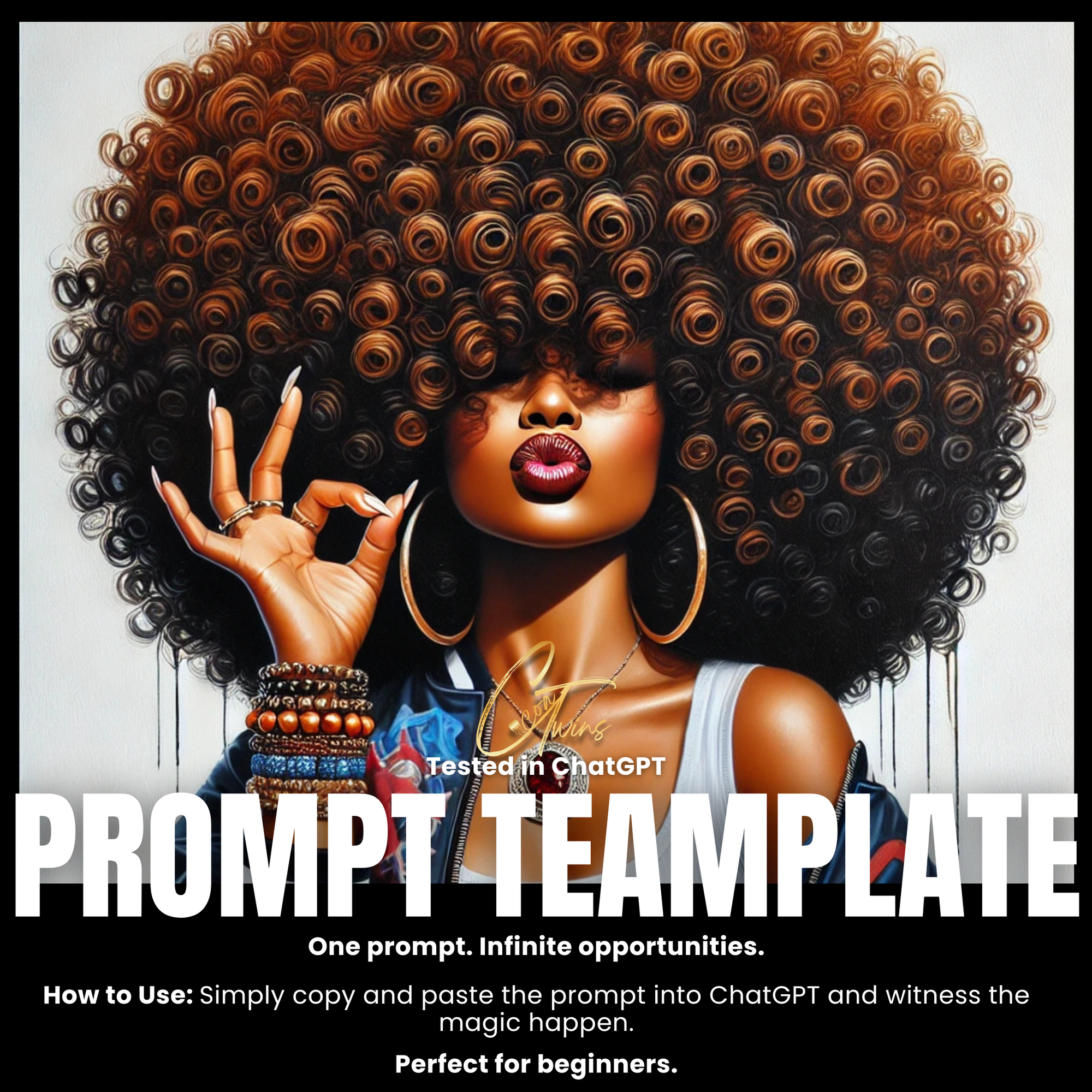 Fillable Art Prompt Base | Afro Elegance