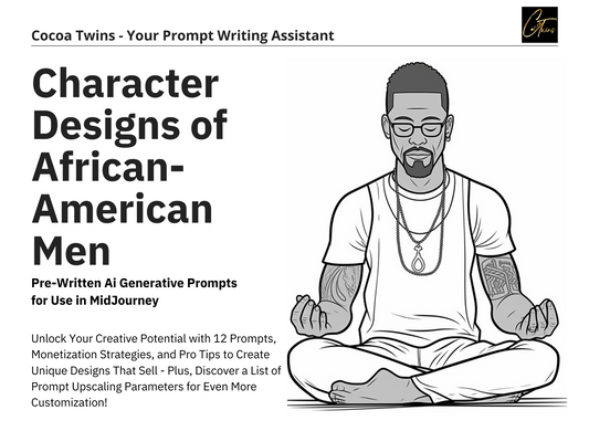 From Sophisticated to Street: A Coloring Book of Character Designs for African American Men - MidJourney Prompt Guide | Digital Download