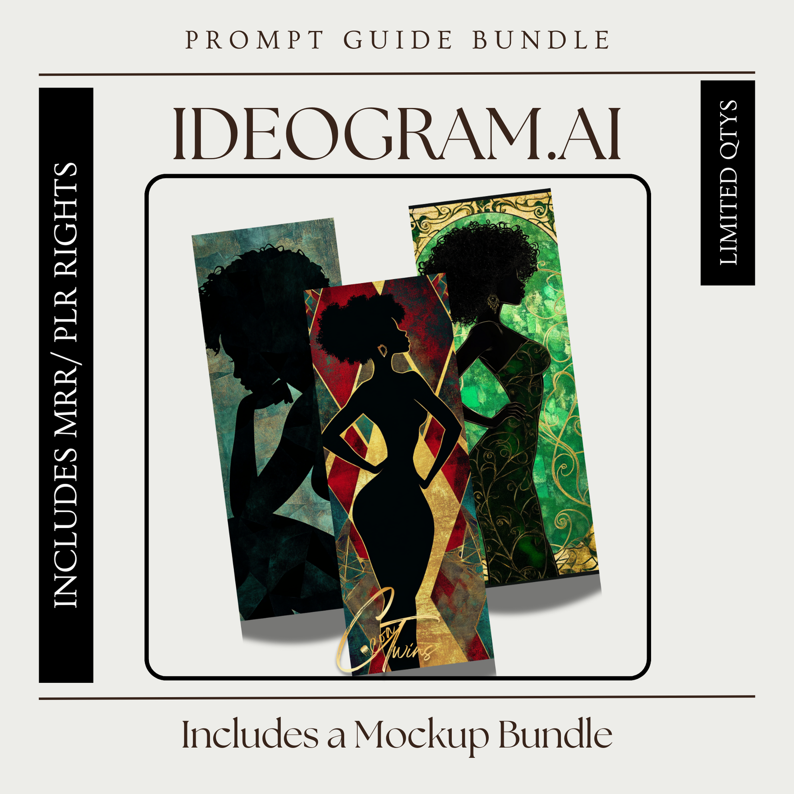 Master Resell Rights AI Art Prompt Guide | Silhouette Bookmarks | Ideogram.AI