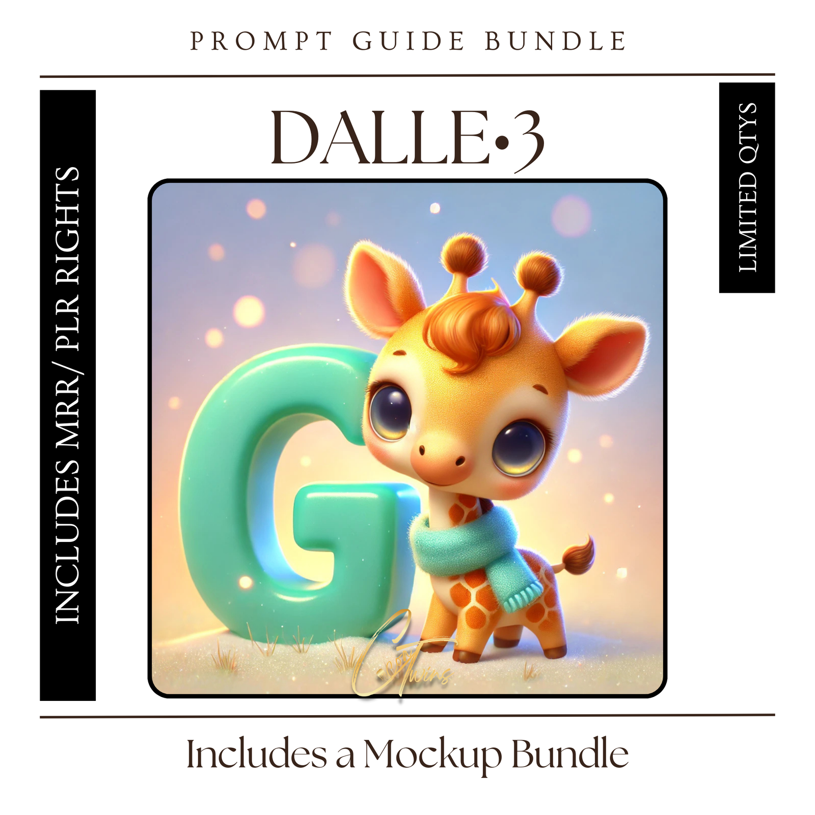 Master Resell Rights AI Art Prompt Guide | Cute Animal Letters | ChatGPT DALLE