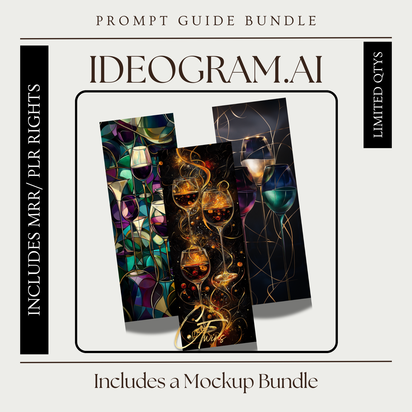 Master Resell Rights AI Art Prompt Guide | Wine Art Bookmarks | Ideogram.AI