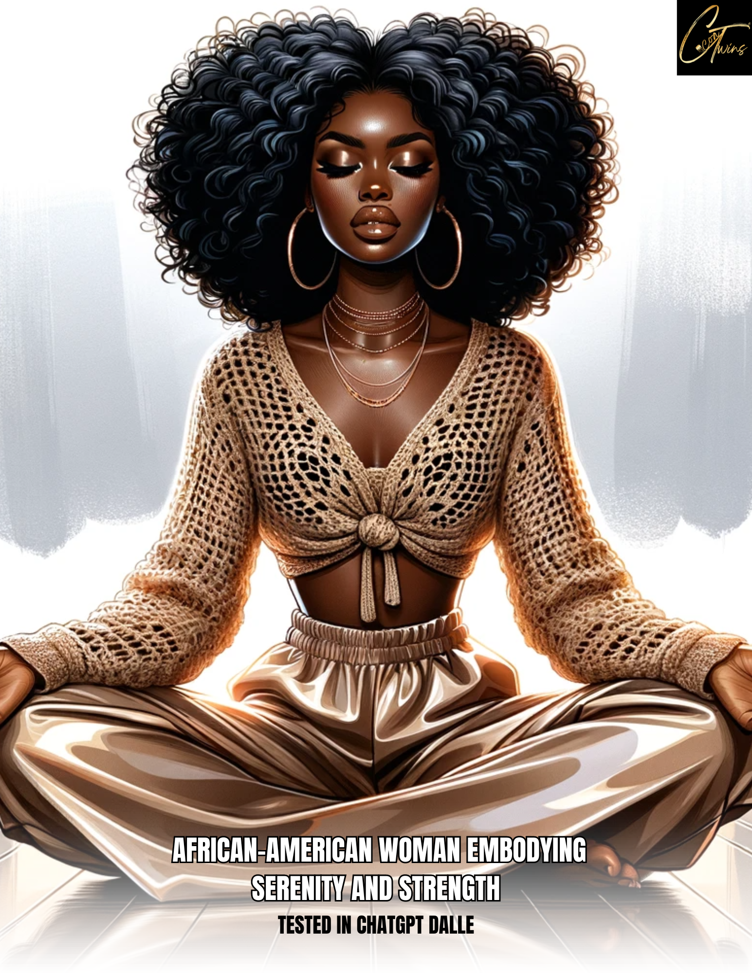 Prompt Base | African-American woman embodying serenity and strength...