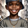 Prompt Base | African American young boy with a beaming smile and a charismatic aura