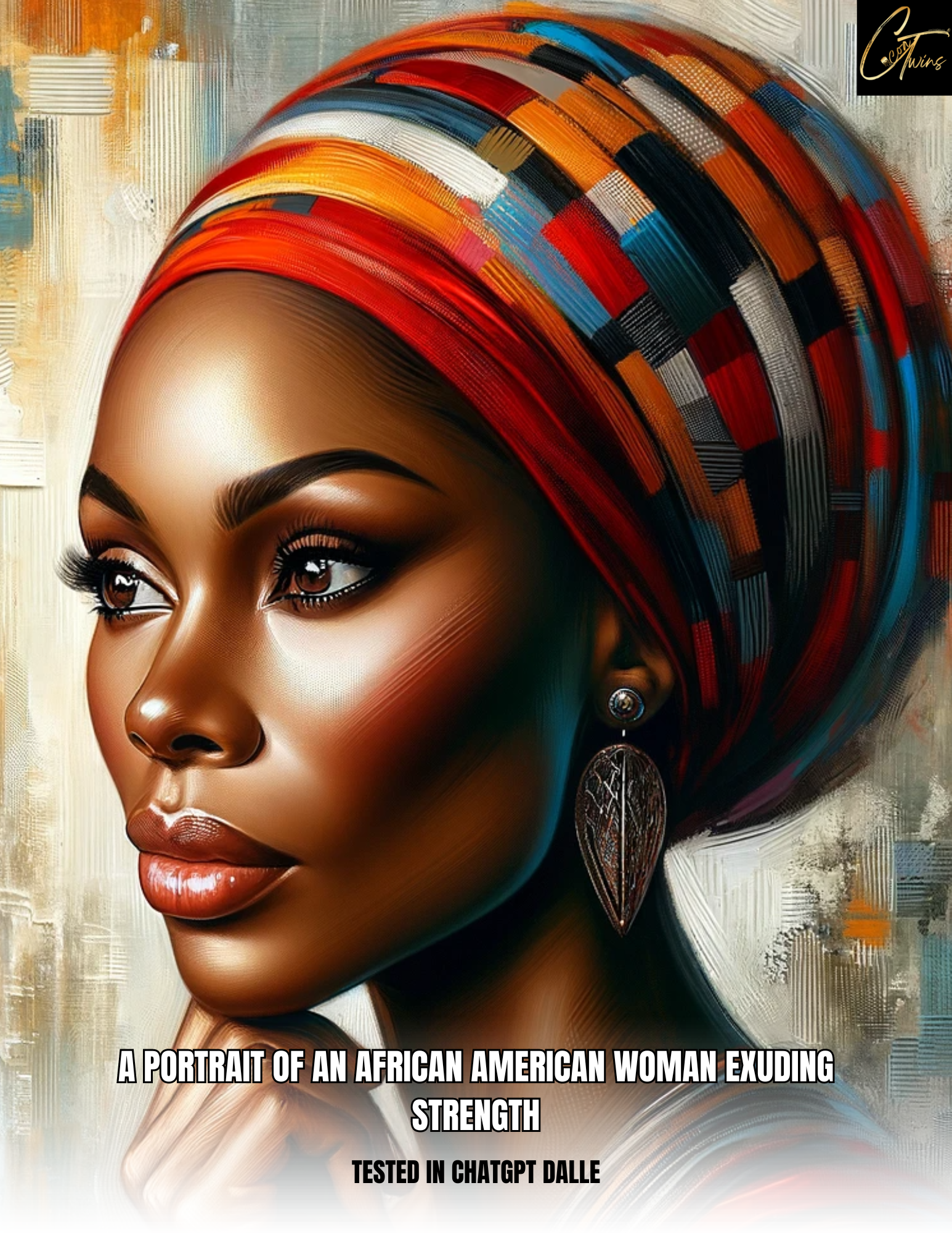 Prompt Base | A portrait of an African American woman exuding strength