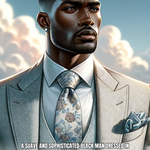 Prompt Base | A suave and sophisticated Black man dressed in an elegant