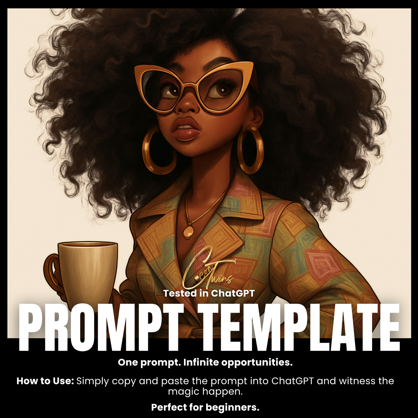 Fillable Art Prompt Base | Caffeine & Curls