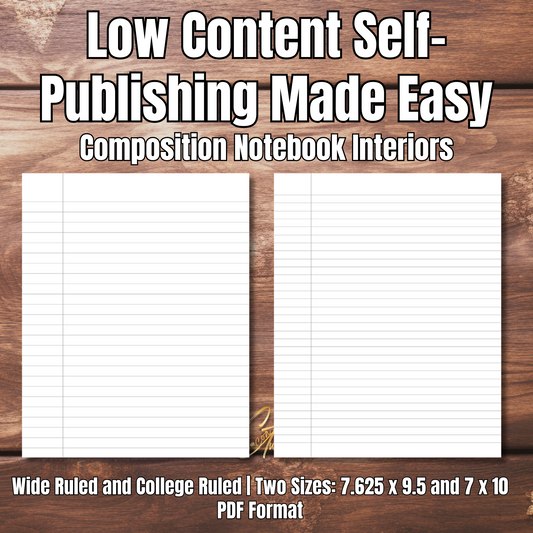 PLR - Composition Notebook Interiors | Two Sizes | PDF Format | Limited Quantities