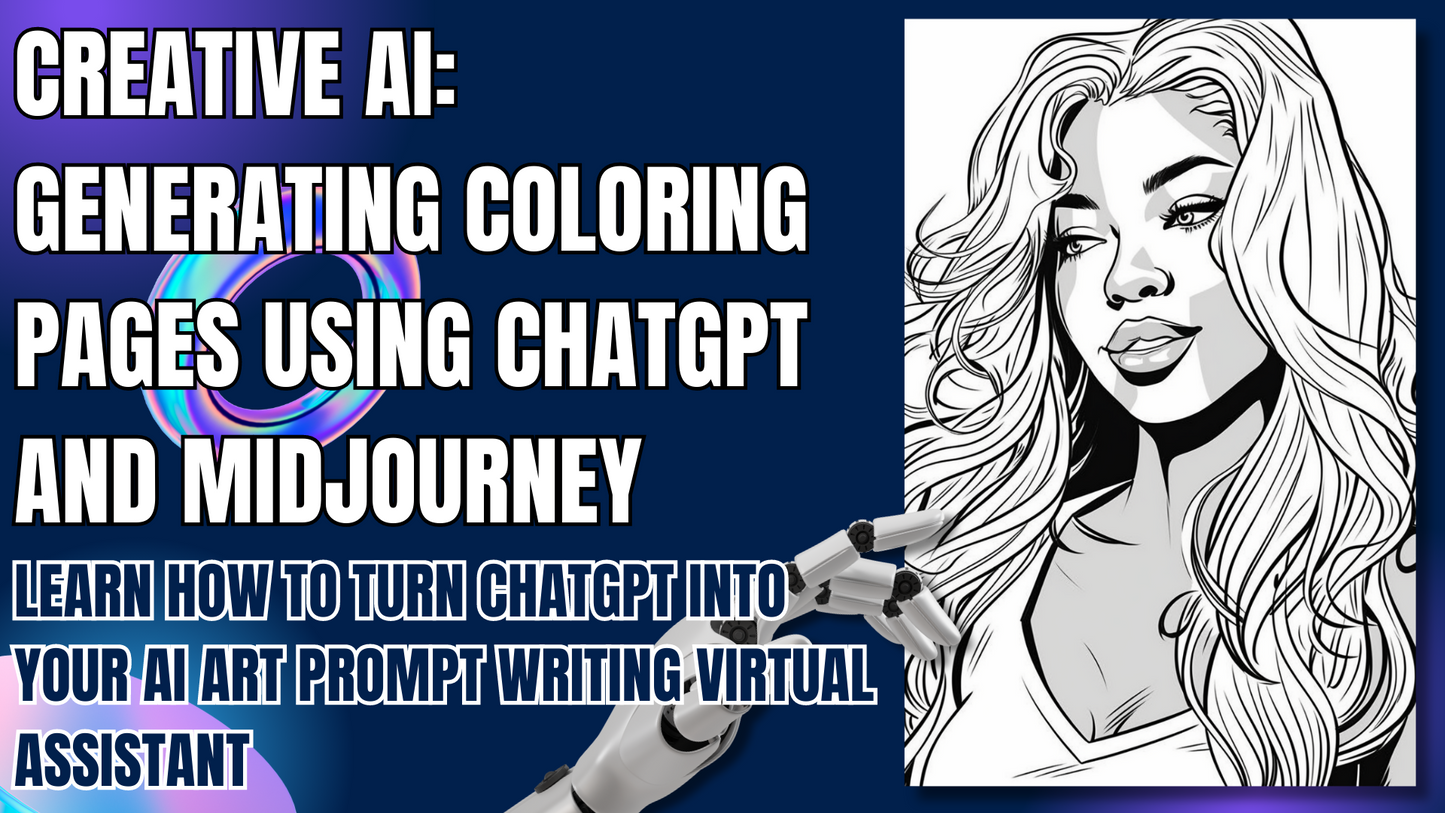 Beginner-Intermediate E-book on AI-Generated Coloring Pages Using ChatGPT and MidJourney | ChatGPT Prompts Included