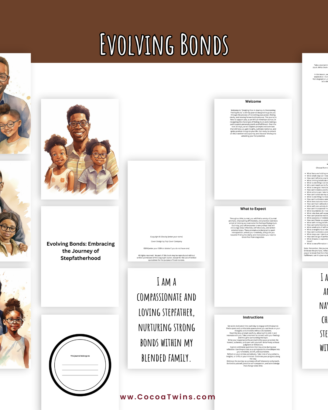 Evolving Bonds - Embracing the Journey of Step-fatherhood | 100 Page 6x9 PLR Journal - with Bleed (Only One Available - Copyrights to the Product Transferred to the Purchaser)