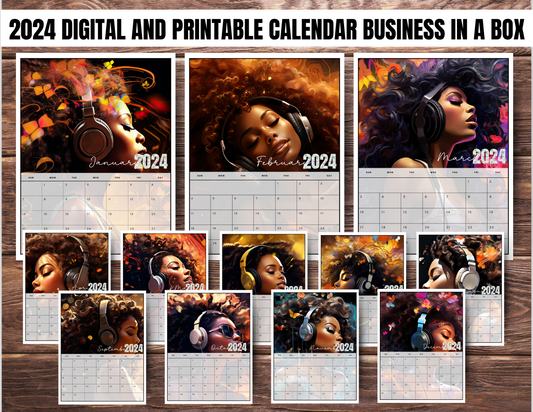008-EB | Create & Sell Your Own 2024 Calendars | DFY Designs & Templates