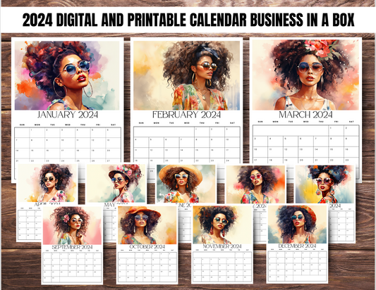 018-BKB | Create & Sell Your Own 2024 Calendars | DFY Designs & Templates