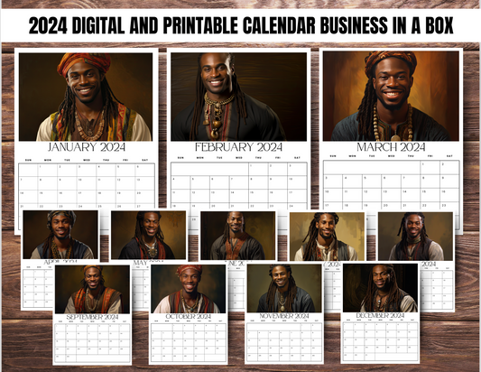 013-BKB | Create & Sell Your Own 2024 Calendars | DFY Designs & Templates
